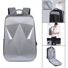 Perfect USB Portu ile Laptop Sırt Çantası Sert Kabuk Hafif Seyahat Erkekler Gri (Yurt Dışından)