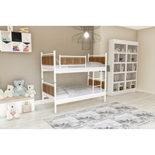 Metalia Gm 128 Star Ahşap Metal Ranza Beyaz-Ceviz