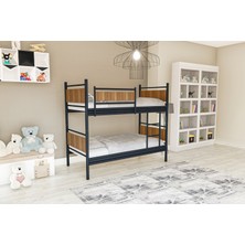 Metalia Gm 128 Star Ahşap Metal Ranza Siyah-Ceviz