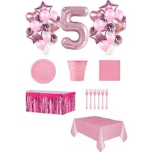 Bal10 Dünyası Pembe Renk 5 Yaş Doğum Günü Seti