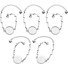Basto 5 Paket Çerçeve Bilezik Boşluklar Ayarları Takı Yapımı Için Cabochon Disk Tabanı (Yurt Dışından)