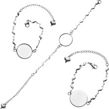 Basto 5 Paket Çerçeve Bilezik Boşluklar Ayarları Takı Yapımı Için Cabochon Disk Tabanı (Yurt Dışından)