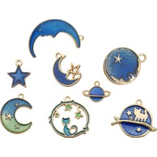 Basto 8pcs Star Moon Emaye Mücevher Yapma Bulguları Için Dıy El Sanatları (Yurt Dışından)