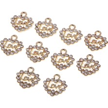 Basto Güzel 10PCS Kristal Diamante Rhinestone Aşk Kalp Takılar Kolyeler Hediyeler (Yurt Dışından)