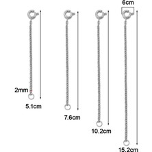 Basto Genişletilmiş Uzatma Zinciri Paslanmaz Çelik Dıy Takı Yapımı Için Gümüş 4 Parça Onarma (Yurt Dışından)