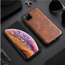 Desingshop Lüks Deri Kılıf iPhone 11 Pro Yumuşak Silikon Kenar Darbeye Dayanıklı Arka Telefon Kapak