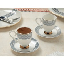 English Home Elegance Deep New Bone 2'li Kahve Fincan Takımı 100 ml Lacivert