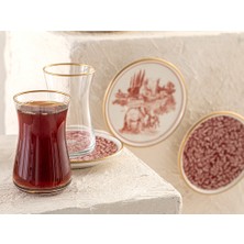 English Home Elephant Porselen 12 Parça Çay Takımı 160 ml Kırmızı