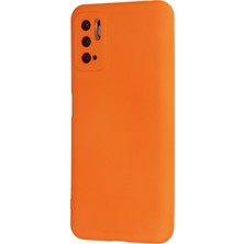 Nevarium Xiaomi Poco M3 Pro Kılıf Lansman Içi Kadife Nano Silikon - Turuncu