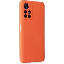 Nevarium Xiaomi Redmi Note 11T Kılıf Lansman Içi Kadife Nano Silikon - Turuncu