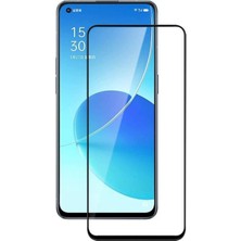 Microcase Oppo Reno 6 4g Tam Kaplayan Çerçeveli Tempered Ekran Koruyucu - Siyah