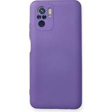 Nevarium Xiaomi Redmi Note 10S Kılıf Lansman Içi Kadife Nano Silikon - Mor