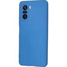 Nevarium Xiaomi Redmi K40 Pro Kılıf Lansman Içi Kadife Nano Silikon - Mavi