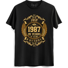 Alfa Tshirt Vintage Gold Awesome Series July 1987 Siyah Tshirt
