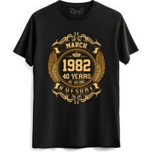 Alfa Tshirt Vintage Gold Awesome Series March 1982 Siyah Tshirt