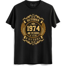Alfa Tshirt Vintage Gold Awesome Series Octaber 1974 Siyah Tshirt