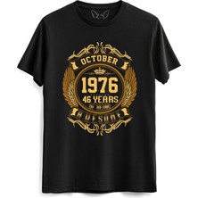 Alfa Tshirt Vintage Gold Awesome Series Octaber 1976 Siyah Tshirt