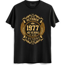Alfa Tshirt Vintage Gold Awesome Series Octaber 1977 Siyah Tshirt