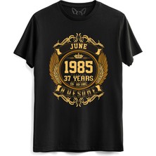 Alfa Tshirt Vintage Gold Awesome Series June 1985 Siyah Tshirt