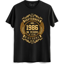 Alfa Tshirt Vintage Gold Awesome Series September 1986 Siyah Tshirt