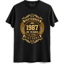 Alfa Tshirt Vintage Gold Awesome Series September 1987 Siyah Tshirt