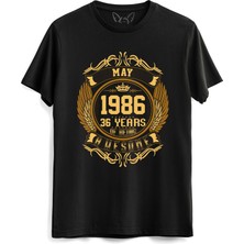 Alfa Tshirt Vintage Gold Awesome Series May 1986 Siyah Tshirt