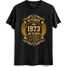Alfa Tshirt Vintage Gold Awesome Series Octaber 1973 Siyah Tshirt