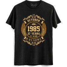 Alfa Tshirt Vintage Gold Awesome Series Octaber 1985 Siyah Tshirt