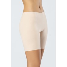 Türen 912 Kadın Lazer Kesim Pamuk Beli Yüksek Şort-Ten
