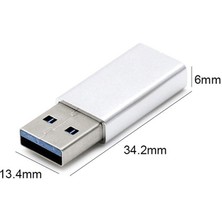 Streak Erkek USB To Dişi Type-C Data Çevirici Otg Adaptör Metal