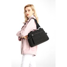 Smart Bags Smartbags Kırinkıl Kumaş Kadın Omuz Çantası 2022-1125 Siyah