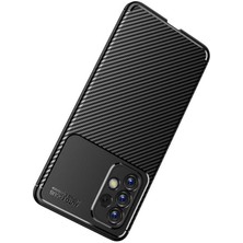 Case 4U A33 5G Uyumlu Kılıf Rugged Armor Karbon Desenli Lüx Negro Silikon Arka KapakLacivert