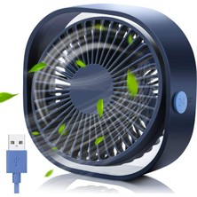 Chronus Mini Fan, Küçük Kişisel USB Masa Fanı, 3 Hız Taşınabilir Masaüstü Masa Soğutma Fanı USB ile Güçlenir, Güçlü Rüzgar, Sessiz Çalışma (Mavi) (Yurt Dışından)