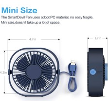 Chronus Mini Fan, Küçük Kişisel USB Masa Fanı, 3 Hız Taşınabilir Masaüstü Masa Soğutma Fanı USB ile Güçlenir, Güçlü Rüzgar, Sessiz Çalışma (Mavi) (Yurt Dışından)