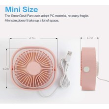 Chronus Mini Fan, Küçük Kişisel USB Masa Fanı, 3 Hız Taşınabilir Masaüstü Masa Soğutma Fanı USB ile Güçlenir, Güçlü Rüzgar, Sessiz Çalışma (Pembe) (Yurt Dışından)