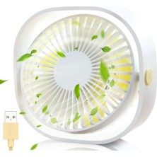 Chronus Mini Fan, Küçük Kişisel USB Masa Fanı, 3 Hız Taşınabilir Masaüstü Masa Soğutma Fanı USB ile Güçlenir, Güçlü Rüzgar, Sessiz Çalışma (Beyaz) (Yurt Dışından)