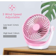 Chronus Masa Fanı Güçlü Hava Akışı ile Küçük Masa Fanı Ultra Sessiz Taşınabilir Fan Hızı Ayarlanabilir Kafa 360 ° Dönebilen Mini Kişisel Fan (Pembe) (Yurt Dışından)