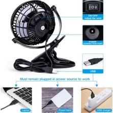 Chronus Mini USB Klip ve Masa Kişisel Fanı, Sessiz Çalışma, Masa Fanı, Mini Fan, Masa Fanı,4 Inç 2 Hızlı Taşınabilir Soğutma Fanı, 360° Fan(Siyah) (Yurt Dışından)