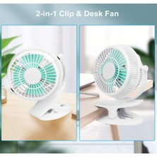 Chronus Mini USB Klip ve Masa Kişisel Fan, Sessiz Çalışma, Masa Fanları, Mini Fan, Masa Fanı,4 Inç 2 Hızlı Taşınabilir Soğutma Fanı, 360° Fan(Beyaz) (Yurt Dışından)