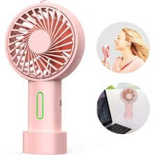 Chronus El Fanı, Mini El Fanı Kişisel Taşınabilir Fan 3 Hız Ayarlanabilir Açı Çıkarılabilir Taban Ipi USB Şarjlı (Pembe) (Yurt Dışından)