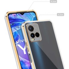 Case 4U Vivo Y33S Kılıf Kamera Korumalı Pastel Renk Voit Clear Kapak Siyah