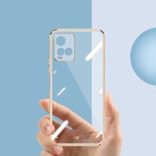 Case 4U Vivo Y33S Kılıf Kamera Korumalı Pastel Renk Voit Clear Kapak Siyah