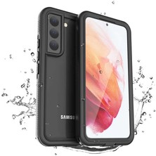 Case 4U Samsung Galaxy S22 Uyumlu 360 Derece Darbelere Dayanıklı Su Geçirmez PC / TPU Kılıf Siyah