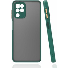 Case 4U Samsung Galaxy M22 Uyumlu Kılıf Kamera Korumalı Mat Renkli Buzlu Hux Silikon Koyu Yeşil