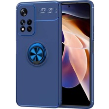 Case 4U Xiaomi Redmi Note 11 Pro Plus 5G Kılıf Mıktanıslı Autofocus Shockprof Ravel Yüzüklü Standlı Slikon Kapak Mavi