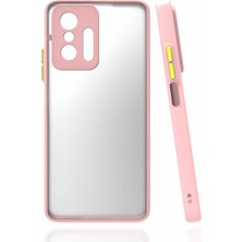 Case 4U Xiaomi Mi 11T 5G Kılıf Kılıf Kamera Korumalı Mat Renkli Buzlu Hux Silikon Pembe