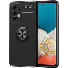 Case 4U Samsung Galaxy A33 5G Uyumlu Kılıf Mıktanıslı Autofocus Shockprof Ravel Yüzüklü Standlı Slikon Kapak Siyah