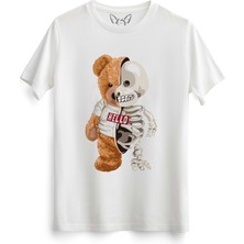 Alfa Tshirt Skeleton Tedy Bear Beyaz Tshirt