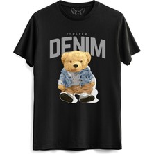 Alfa Tshirt Denim Forever Tedy Bear Siyah Tshirt