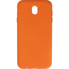 Nevarium Samsung Galaxy J7 Pro / J730 Kılıf Lansman Içi Kadife Nano Silikon - Turuncu